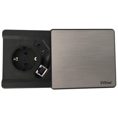 Steckdosengehäuse 1x VDE 1x USB 1x RJ45 ohne Einbau - HBA-ELDO800