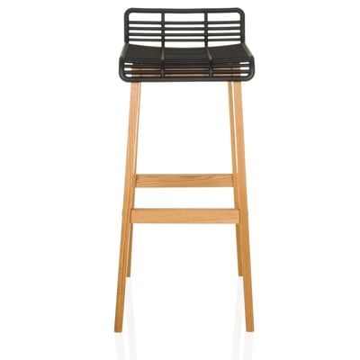 Barhocker Tresenhocker LONSO W Eiche Kunststoff schwarz - HJH-729462