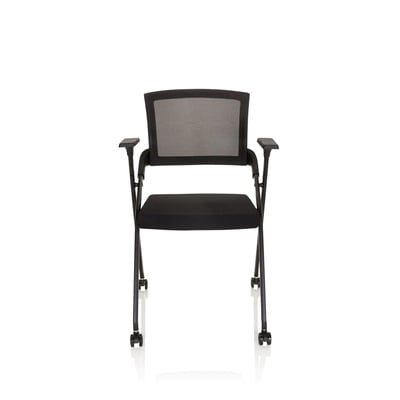Besucherstuhl Klappstuhl PRIORITY II Netzstoff Stoff schwarz - HJH-660946