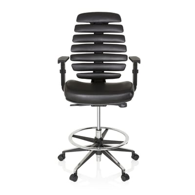 Bürostuhl Drehstuhl ERGO LINE II WORK Kunstleder schwarz - HJH-714601