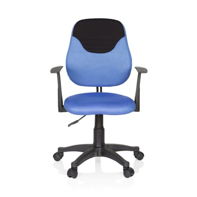 Kinder Bürostuhl Drehstuhl KIDDY STYLE Stoff blau/schwarz - HJH-670935