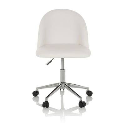Bürostuhl Drehstuhl SOLAO TED Bouclé weiß - HJH-645067