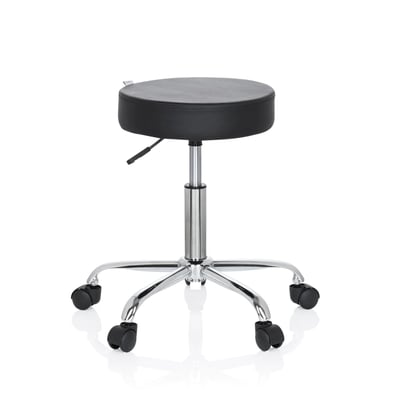 Hocker Drehhocker Arbeitsstuhl OPERATOR II Kunstleder Chrom - HJH-OPERATOR-II