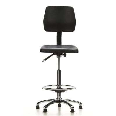 Hocker Drehhocker Arbeitsstuhl TOP WORK 11 Hartschaum schwarz Chrom - HJH-665040