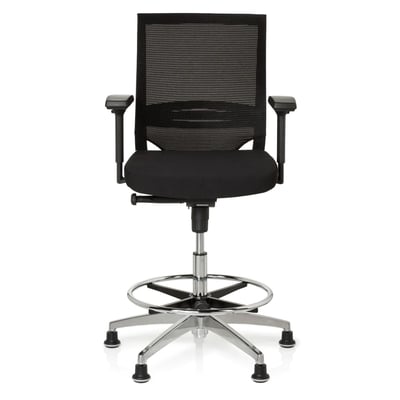 Arbeitsstuhl Counterstuhl TOP WORK 77 Netzstoff schwarz - HJH-657550