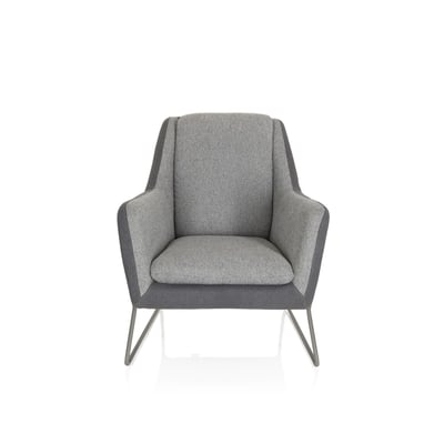 Loungesessel LAGUN Kufengestell 1 Sitzer hellgrau/dunkelgrau - HJH-713514