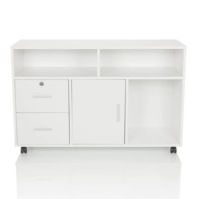 Rollcontainer Mobiler Aktenschrank ORGANISER PRO 100x35x65 weiß weiß - HJH-821016