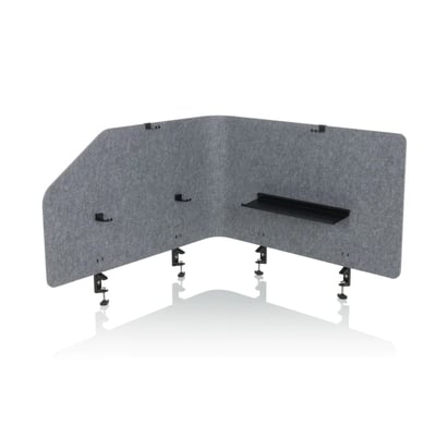 Akustik Tischtrennwand FLEXMIUT T TOP Kunststoff Textil grau - HJH-891015