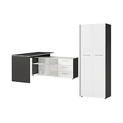 Büro-Set Pasadena 9 - Graphit/Weiß - GER-8287-569