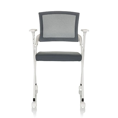 Besucherstuhl Klappstuhl PRIORITY II W Netzstoff Stoff grau - HJH-719245