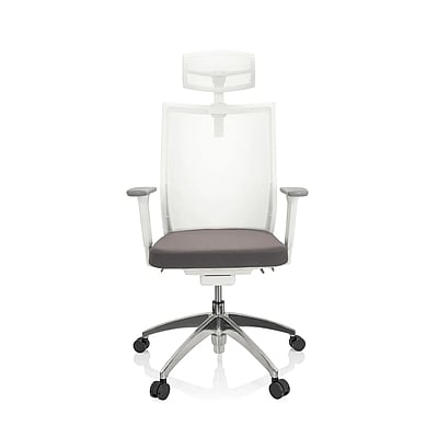 Bürostuhl Drehstuhl ASPEN WHITE PRO Netzstoff transparent Sitz Stoff grau - HJH-657632