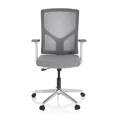 Bürostuhl Drehstuhl BRETON BASE W Stoff Netzstoff grau - hjh-751001