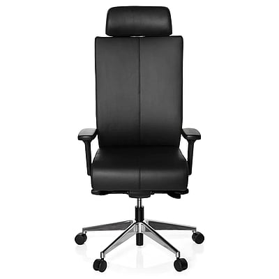 Bürostuhl Drehstuhl PRO-TEC XXL Leder schwarz - HJH-608600