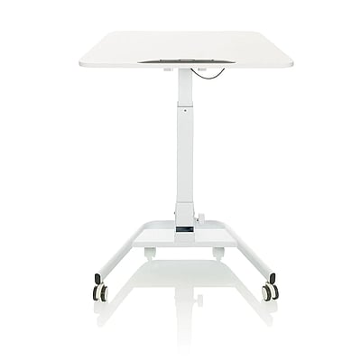 Sitz-/Stehtisch Arbeitstisch STAND VM-SU II mit Rollen, klappbar weiß - HJH-802120