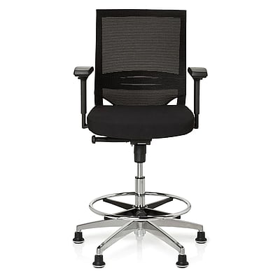 Arbeitsstuhl Counterstuhl TOP WORK 77 Netzstoff schwarz - HJH-657550