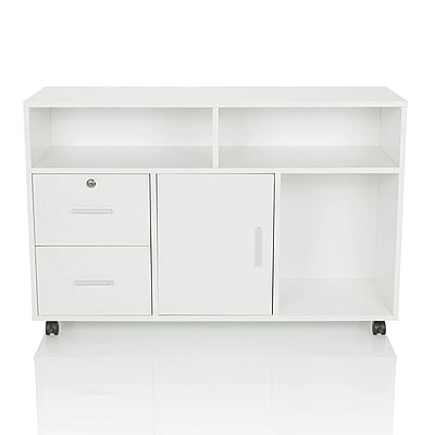 Rollcontainer Mobiler Aktenschrank ORGANISER PRO 100x35x65 weiß weiß - HJH-821016