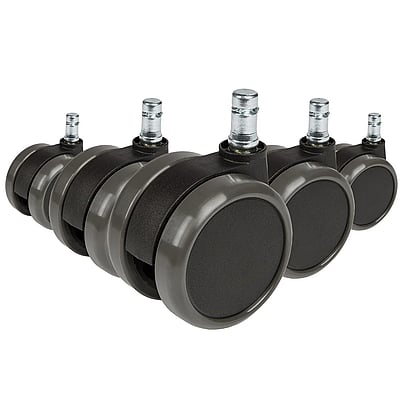 5x Hartbodenrollen ROLO 11mm 65mm Büro-Stuhl-Rollen für Hartböden (5er Pack) - HJH-619010