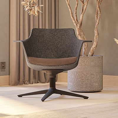 WOOOM Lounge-/Meetingstuhl mit Seitenwangen und Armauflagen - KLB-WOO58