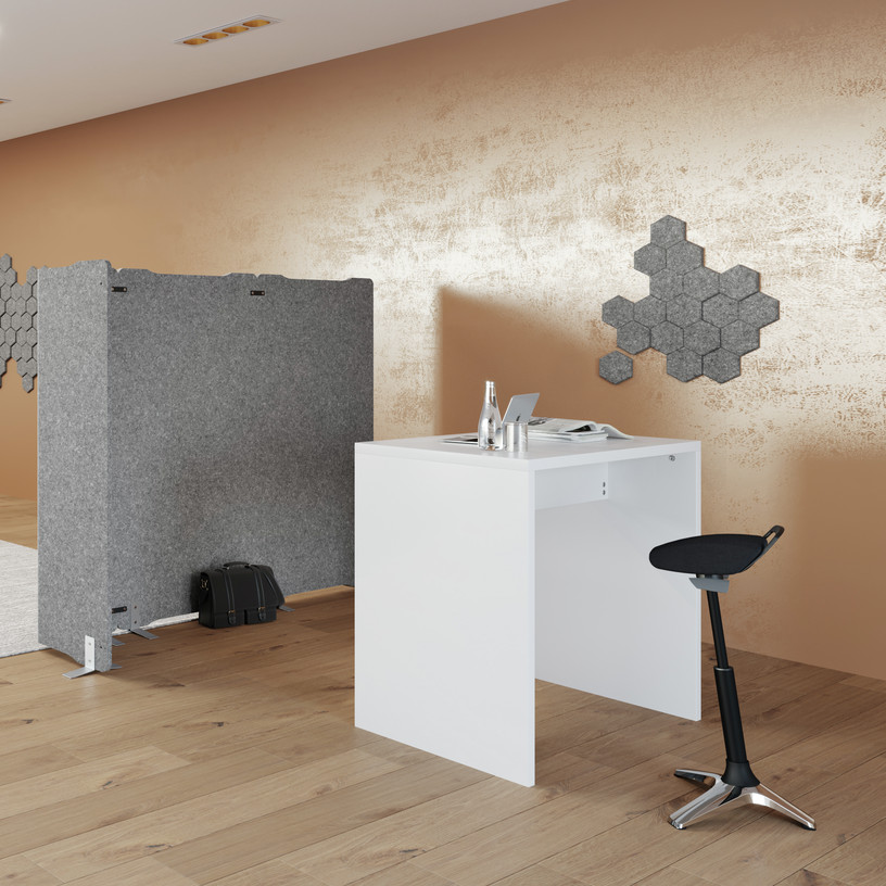 Lamellen-Akustikwand als Design-Element