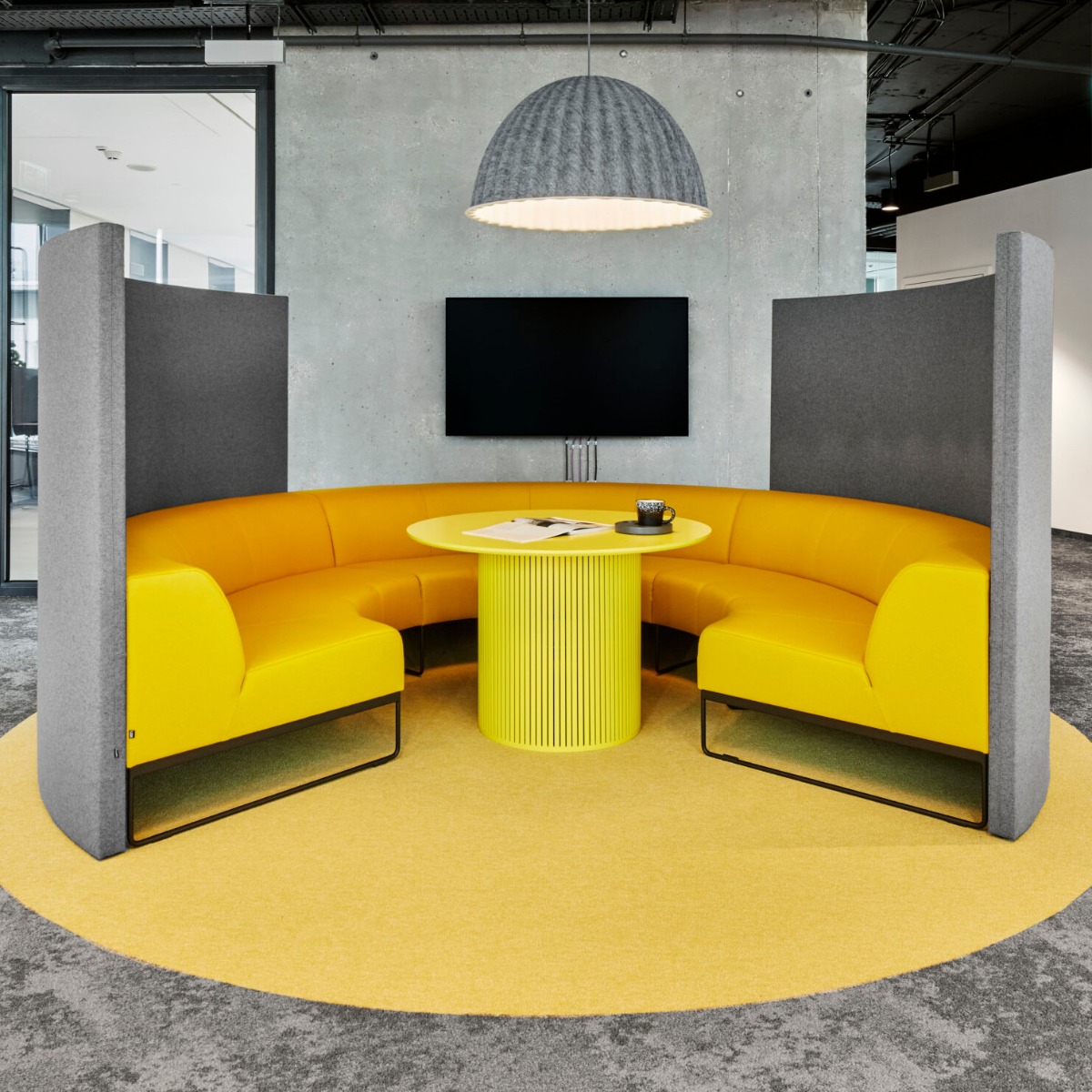 Akustikwand aus PET im Open Space