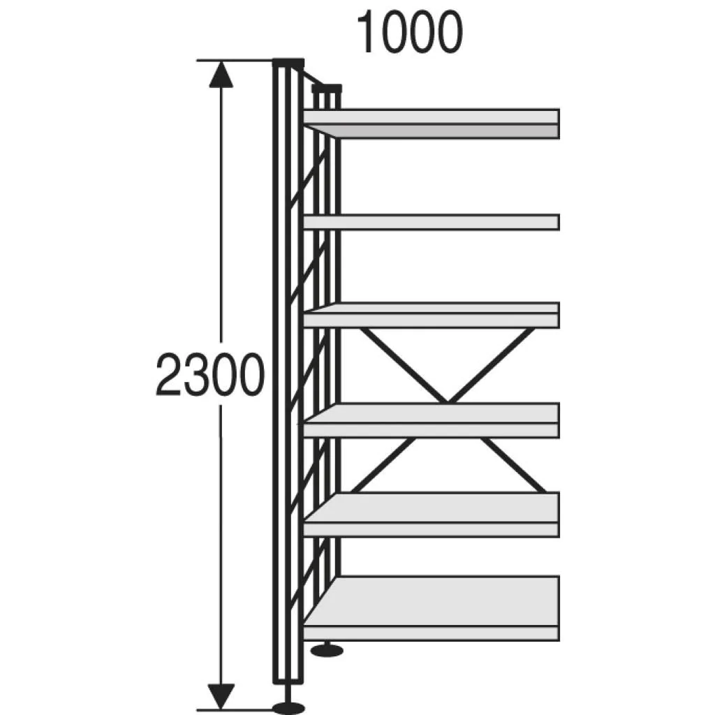 Regalfeld Libra - B 100 x H 230 cm - ohne Kante von Kerkmann - Produktbild 1 von 2