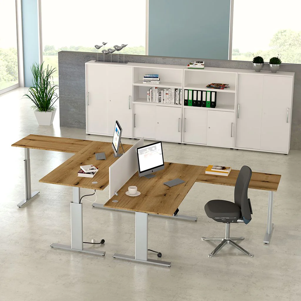 Höhenverstellbarer Schreibtisch L-Form Mewo 3 Eckschreibtisch Büro