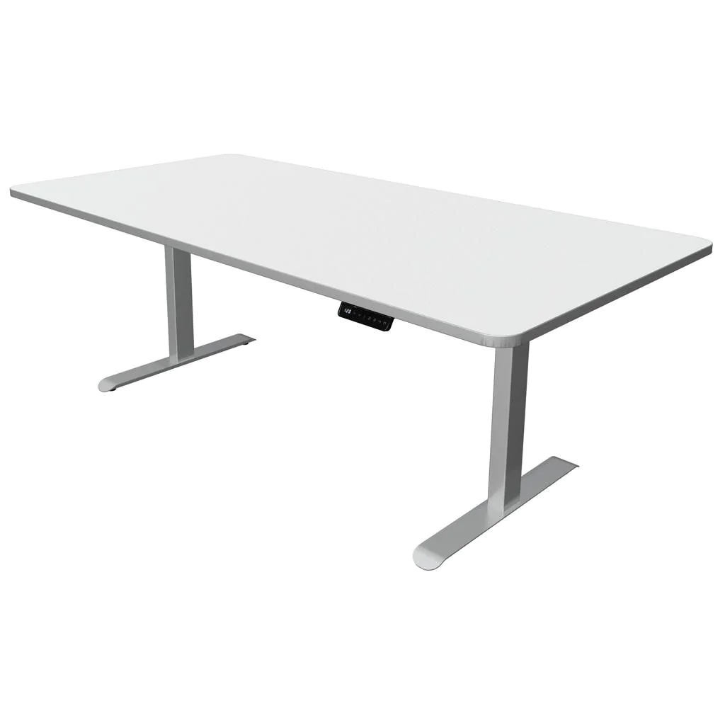 Höhenverstellbarer Schreibtisch Move 3 Premium 200 x 100 cm - Weiß/Silber - KMA-10331710
