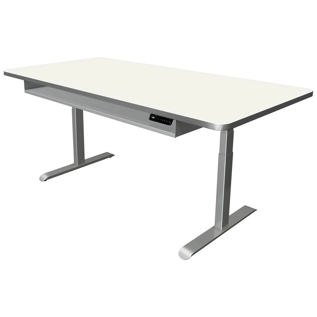Höhenverstellbarer Schreibtisch Move 4 Premium 200 x 100 cm - Weiß/Silber von Kerkmann - Produktbild 1 von 1