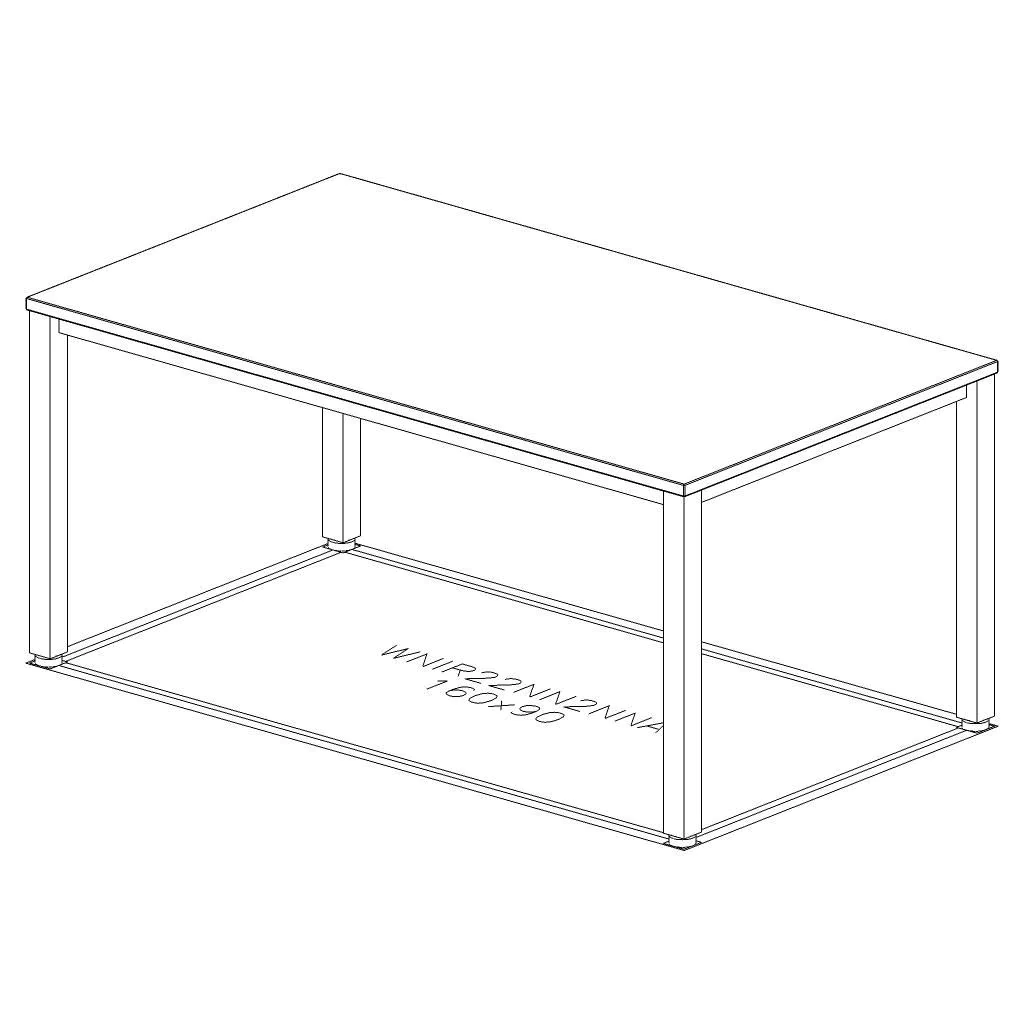 Schreibtisch E10 HV 160 x 90 cm QR 4-Fuß - White/White von Nowy Styl - Produktbild 2 von 2