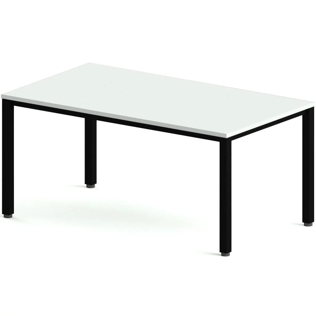 Schreibtisch E10 HV 160 x 90 cm QR 4-Fuß - White/Black von Nowy Styl - Produktbild 1 von 2