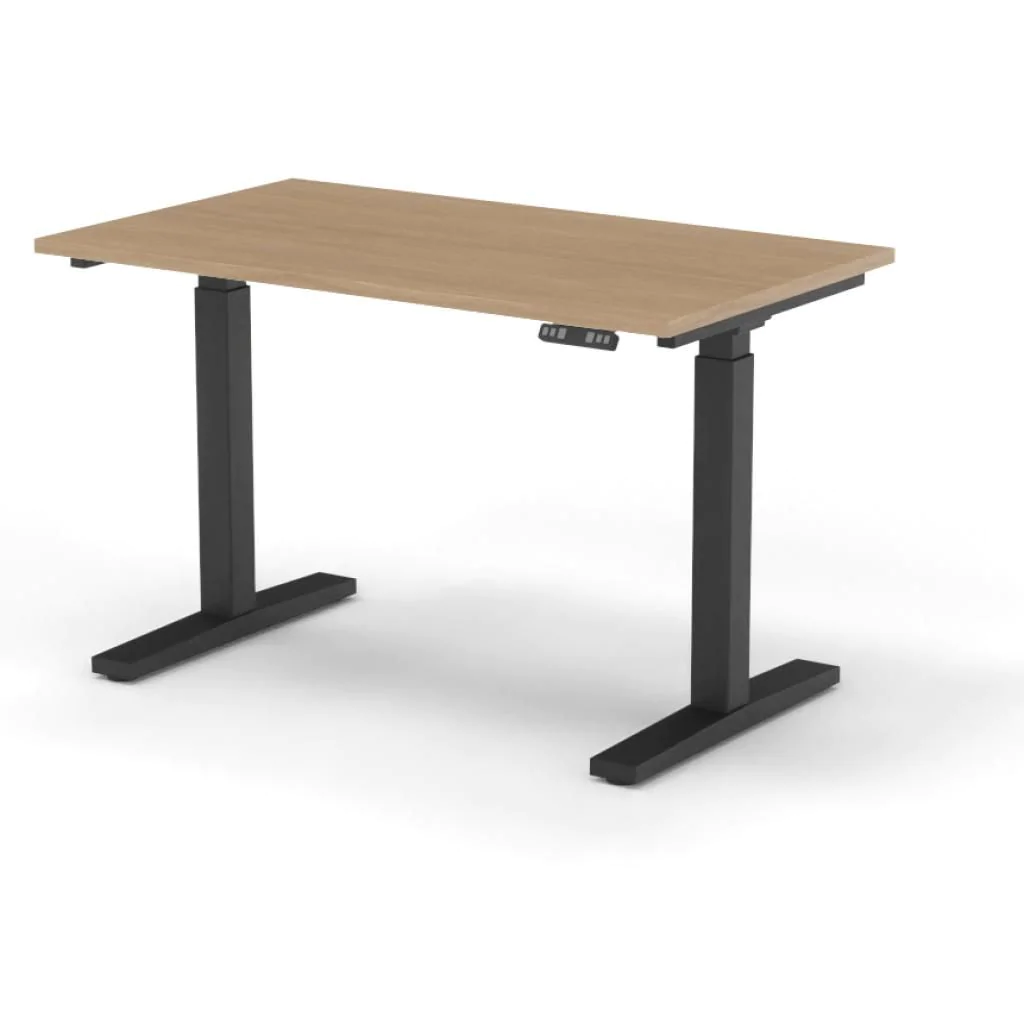 Höhenverstellbarer Schreibtisch eUP 2 120 x 70 cm - Aragon Oak/Black - NST-EUP2-1200X700-NA-NA-BL