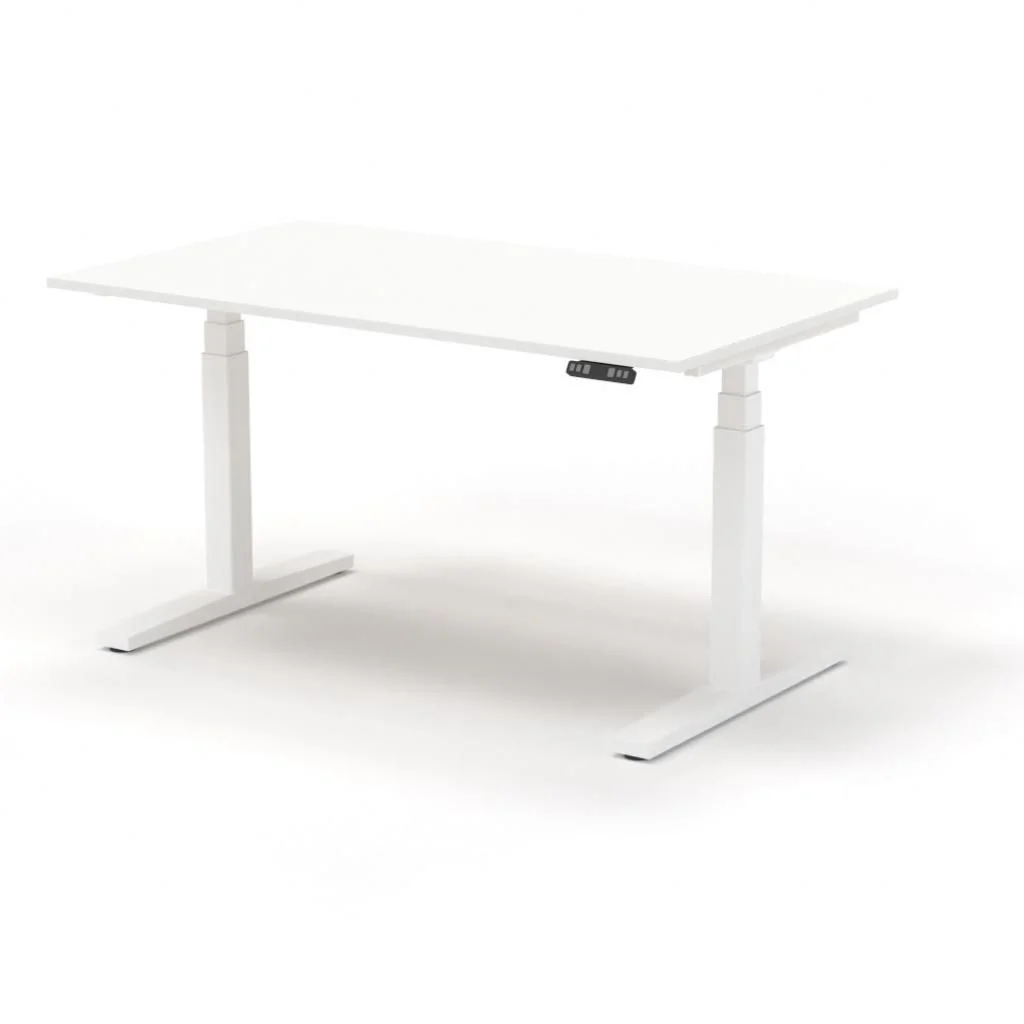 Höhenverstellbarer Schreibtisch eUP 3 140 x 80 cm - White/White - NST-EUP3-1400X800-BI-BI-WH
