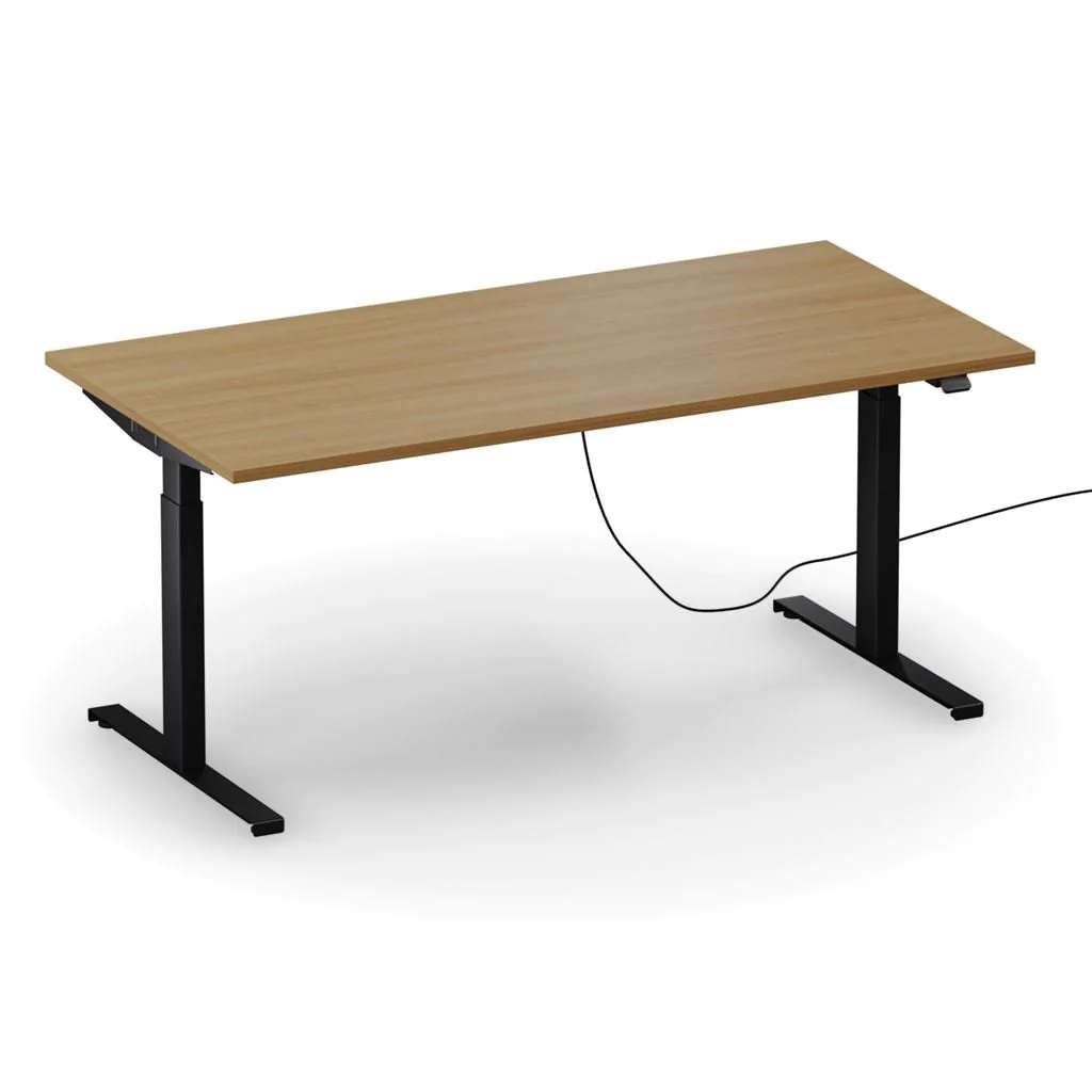 Höhenverstellbarer Schreibtisch easyT 120 x 80 cm E - Kirsche Romana/Vulkanschwarz - ITH-EASYT-1208-E-KR-KR-MS