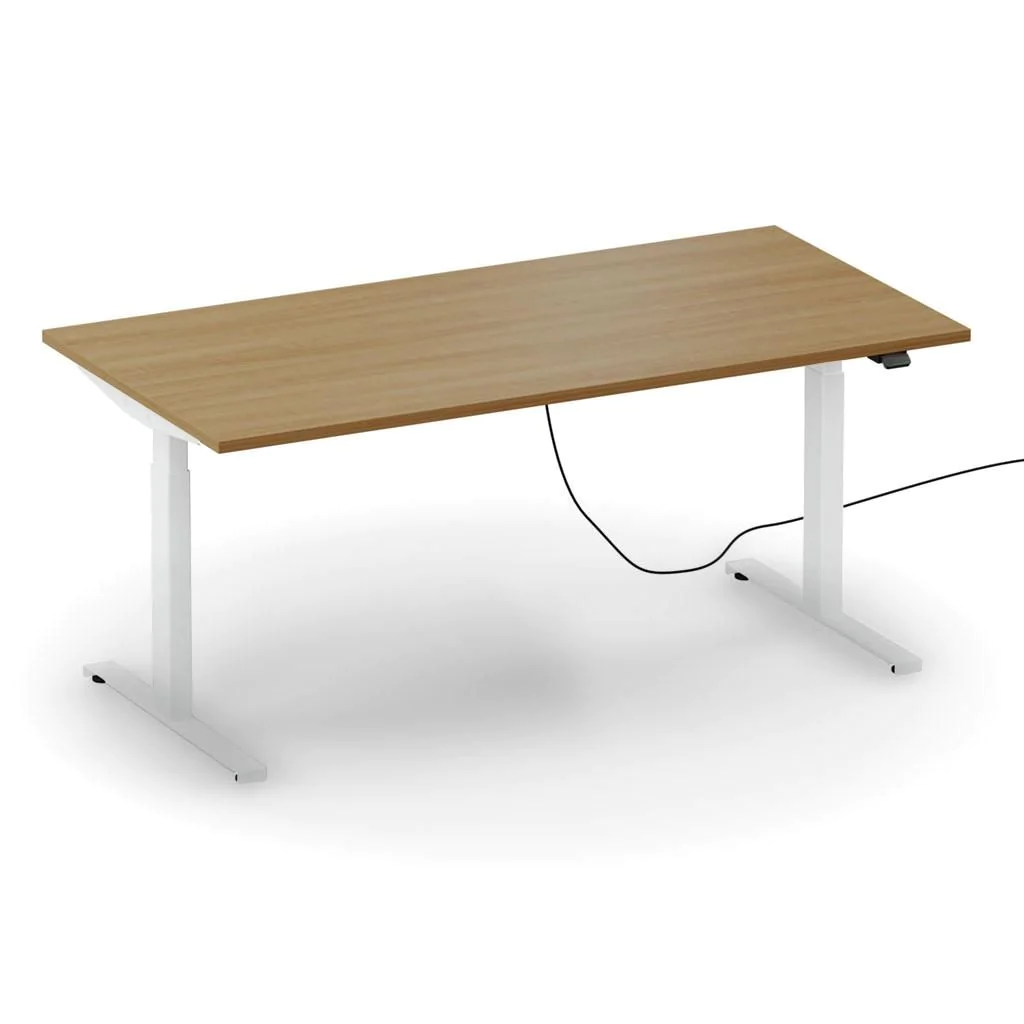 Höhenverstellbarer Schreibtisch easyT 120 x 80 cm E - Kirsche Romana/Titanweiß - ITH-EASYT-1208-E-KR-KR-TW