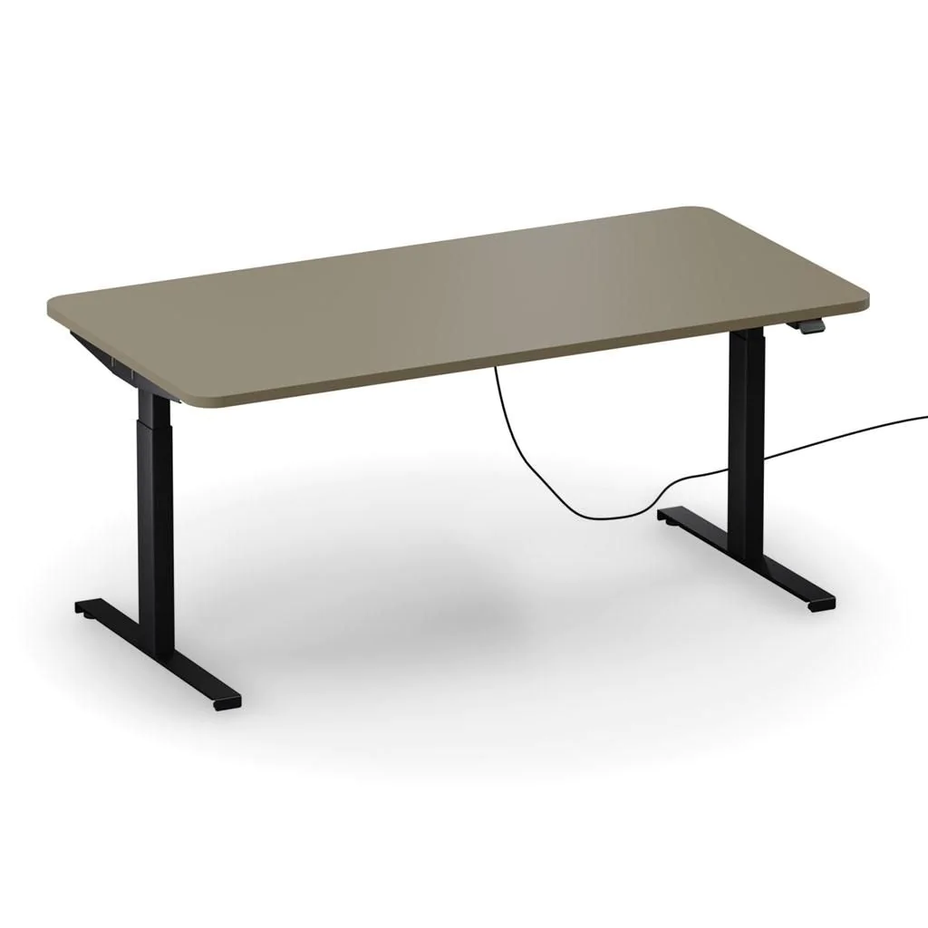 Höhenverstellbarer Schreibtisch easyT 160 x 90 cm R - Cuando/Vulkanschwarz - ITH-EASYT-1609-R-CD-CD-MS