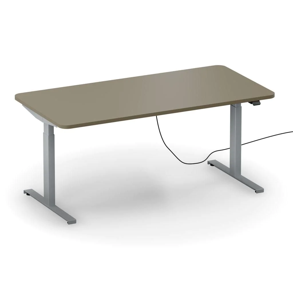 Höhenverstellbarer Schreibtisch easyT 160 x 70 cm R - Cuando/Weißaluminium - ITH-EASYT-1607-R-CD-CD-W2