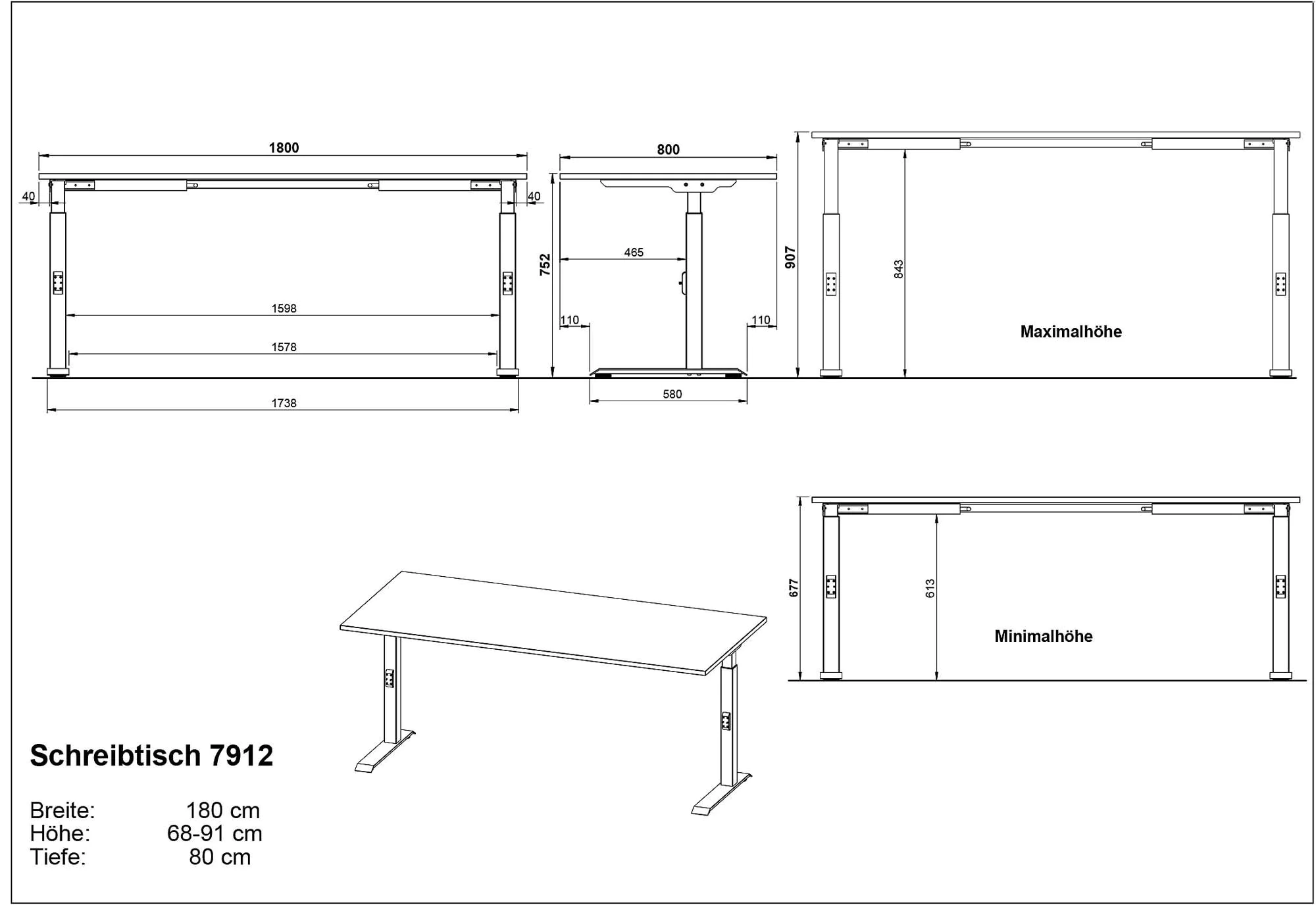 Schreibtisch Mailand von BME home - Produktbild 6 von 6