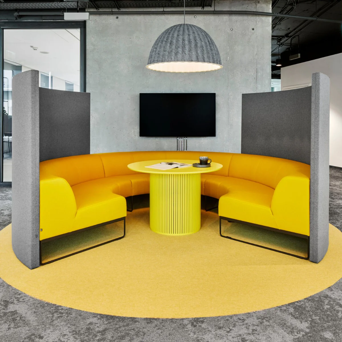 Akustikwand aus PET im Open Space